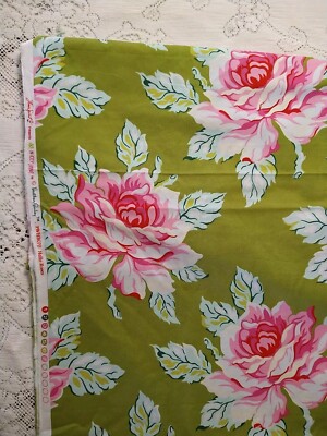 Heather Bailey Fabric Nicey Jane Hello Roses Pink Green BTHY 18x43''