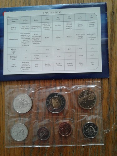 1999 Canadian Prooflike Set With Envelope and COA Nunavut $2 Coin
