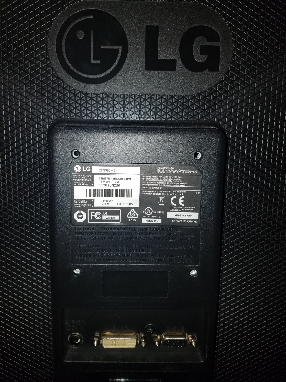 LG 22m37d LED LCD Monitor