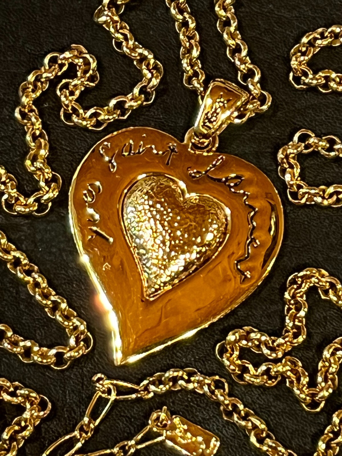 YVES SAINT LAURENT YSL Necklace Pendant AUTH Vintage Heart