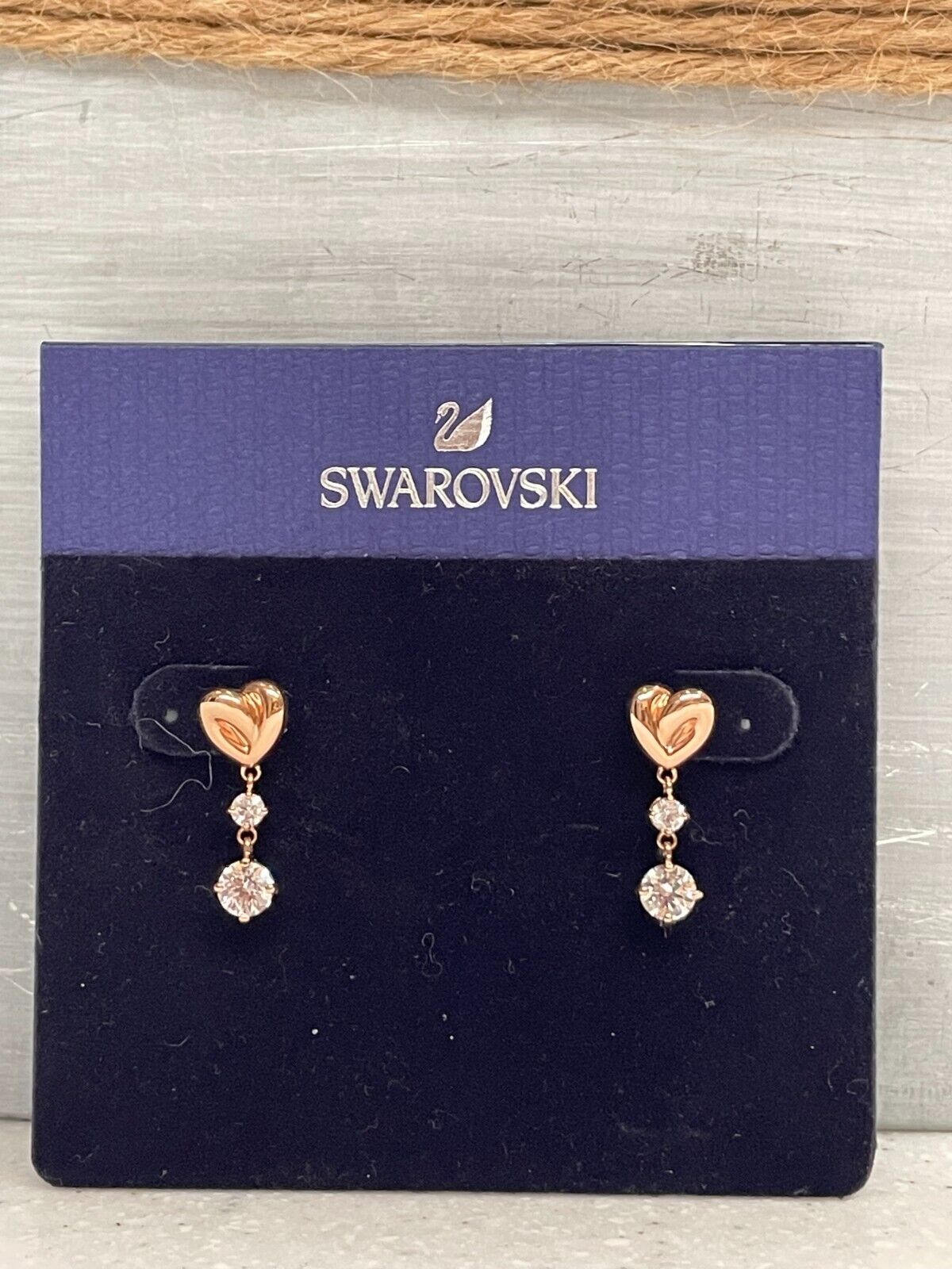 Swarovski Lifelong Heart drop earrings Heart, Rose gold Swarovski Lifelong Heart drop earrings Heart, Rose gold
