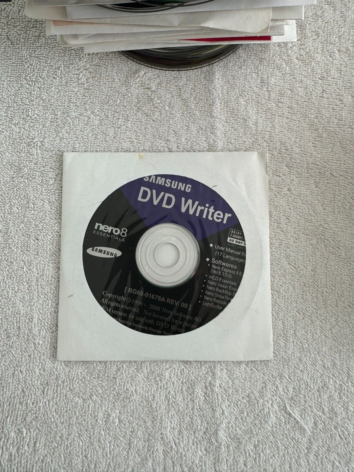 Samsung DVD Writer Nero 8 Essentials - BG68-01678A Rev. 00