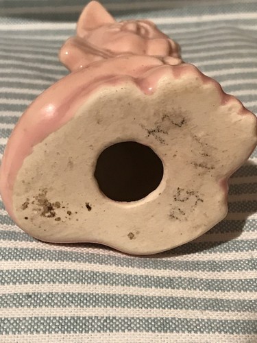 Vintage Unmarked Shawnee Mccoy Pink Cat Kitten Art Pottery Figurine