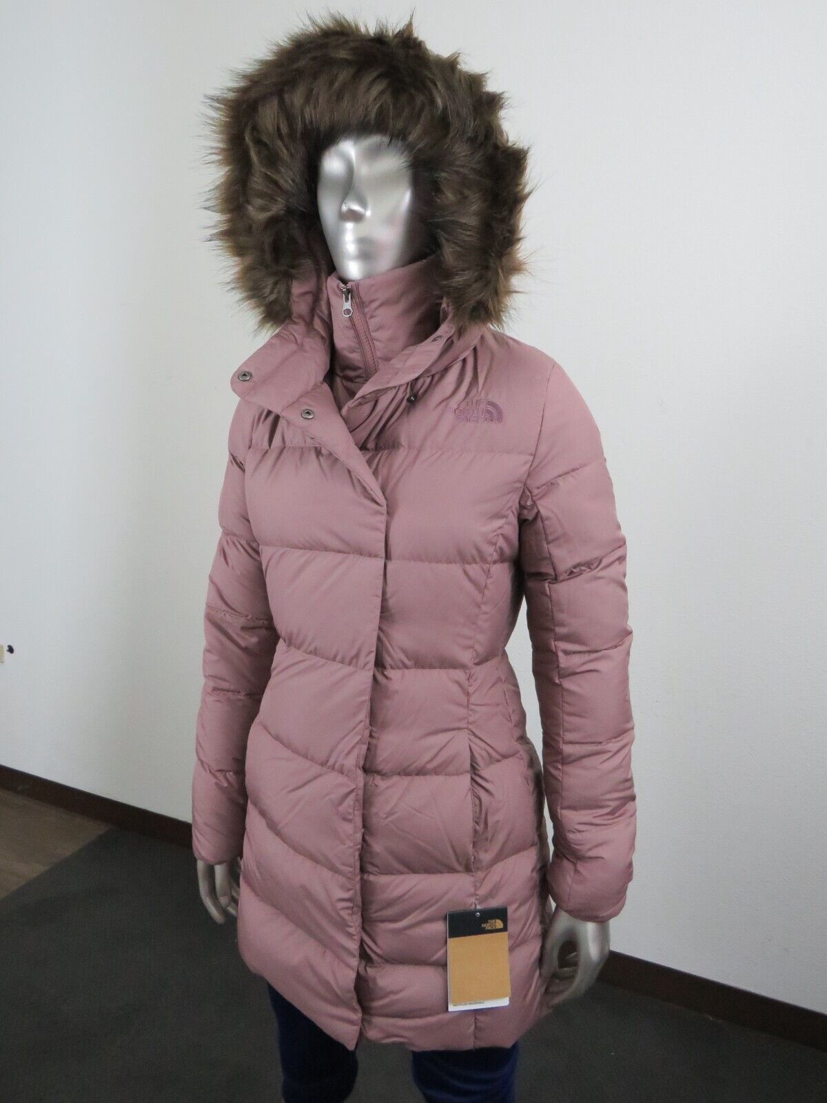 Pre-owned The North Face Womens  Dealio Insulated 550-down Winter Parka Jacket - Mauve In Twilight Mauve