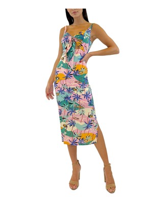 

SAM EDELMAN Женское розовое платье-футляр миди без рукавов с завязками спереди, Розовый