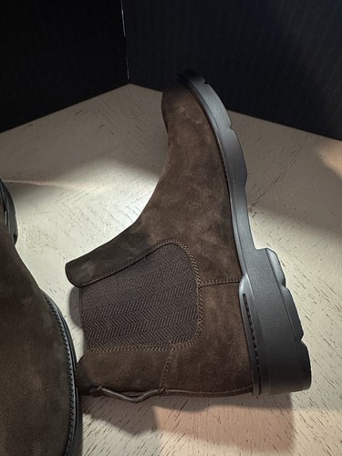 ERMENEGILDO ZEGNA $850 ERMENEGILDO ZEGNA SUEDE LIGHT WEIGHT BOOTS SHOES DK BROWN 12 US