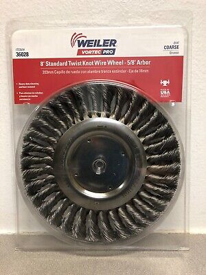 Weiler 36028 Vortec Pro 8 in.Fine Knotted Wire Wheel Brush Carbon Steel 6000 rpm