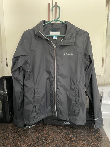 Womens M Black Lightweight Convertible Hood Waterproof Jacket