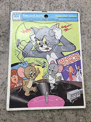 Vintage 1979 Whitman Tom & Jerry Frame-Tray Puzzle - Disco - USA Made Fast Ship