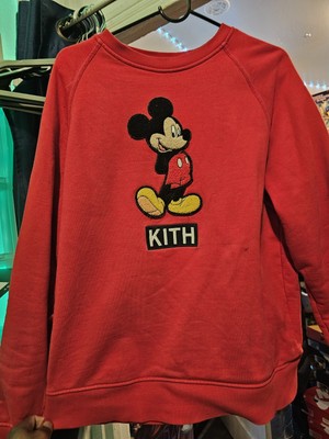 Kith X Disney 90s Mickey Classic Logo Crewneck Red Medium