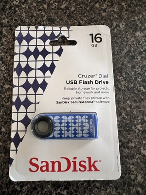 SanDisk 16GB Cruzer Dial USB Flash Drive - BLUE