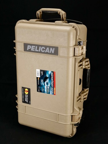 Pelican 1510  Watertight Hard Case with Foam Insert & Wheels - Desert Tan