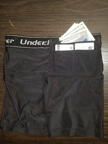 Xtra Small Undertech Womens Compression Shorts Black w/ Hidden Security Pockets.