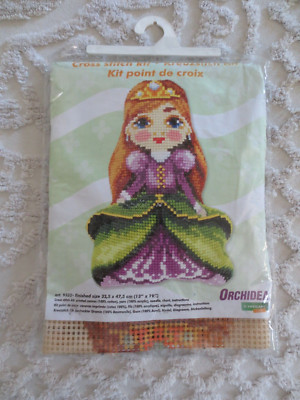 Opened ORCHIDEA KRUEZSTICH  Cross Stitch KIT on Canvas - 13'' x 19''