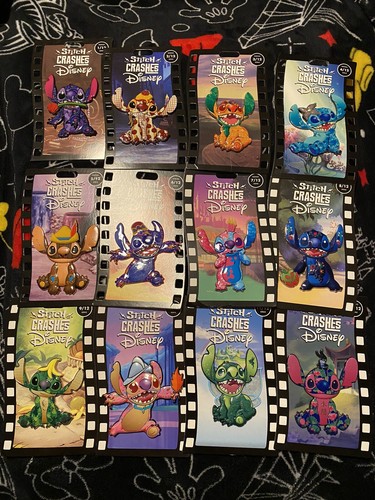 Disney Store Stitch Crashes Disney Jumbo Pins Full Set (1-12) New