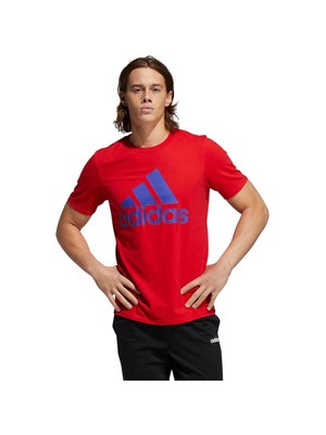 Мужская красная футболка с графическим логотипом ADIDAS Badge Of Sport S\P