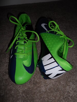 Men's NIKE VAPOR PRO Football Cleats Size 14 Green/Blue SEAHAWKS RICHARD SHERMAN