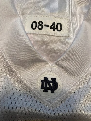 2008 ADIDAS TEAM ISSUED NOTRE DAME FOOTBALL AWAY JERSEY #3