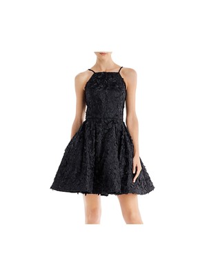 

AQUA DRESSES Женское Черное Короткое Вечернее Платье с Квадратным Вырезом + Расклешенное Платье, Черный