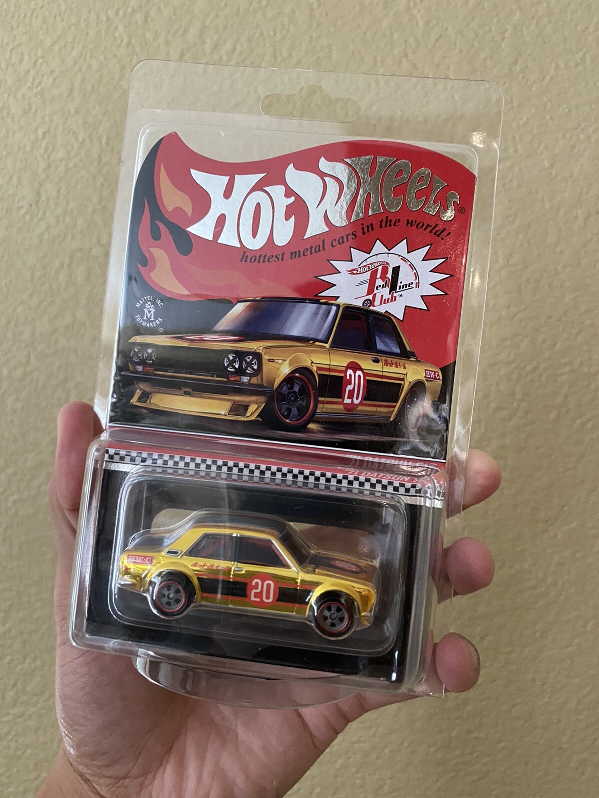 Hot Wheels '71 Datsun 510 ゴールド Hot Wheels RLC 1971 Datsun 510 Gold Spectraflames Yellow