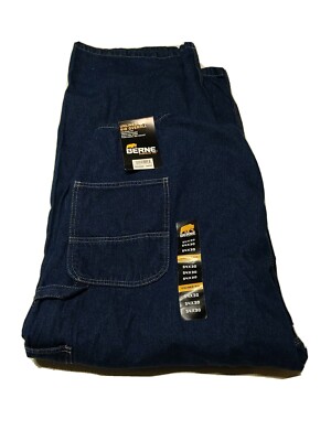 Berne 54 x 30 Mens Stone Wash Dark 100% Cotton Unlined Bib Overall B910 B910swd 