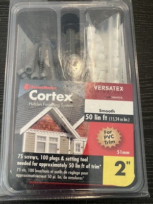 FastenMaster Cortex Fastening System PVC 50' Lin. Ft-75 2 Screws-100 White Plugs