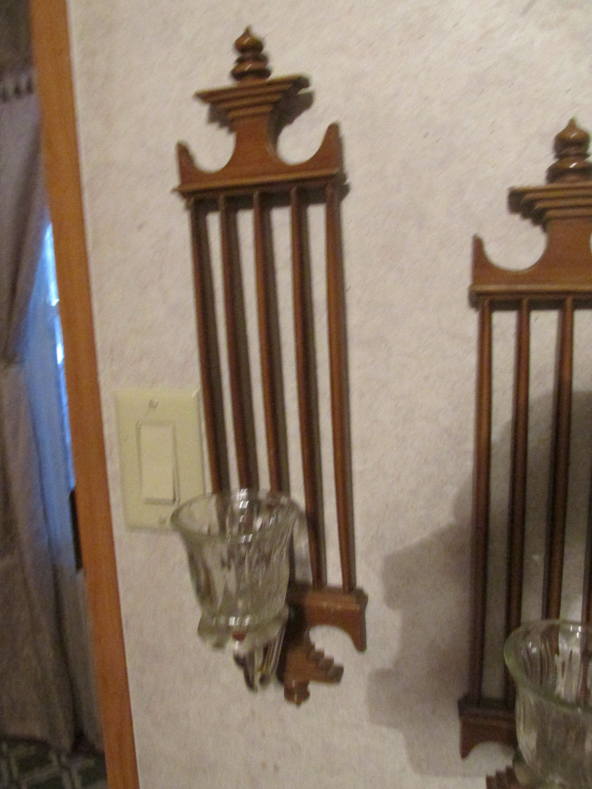 2 Vintage Burwood Wall Hanging Candle/Sconce  Holders Retro 20