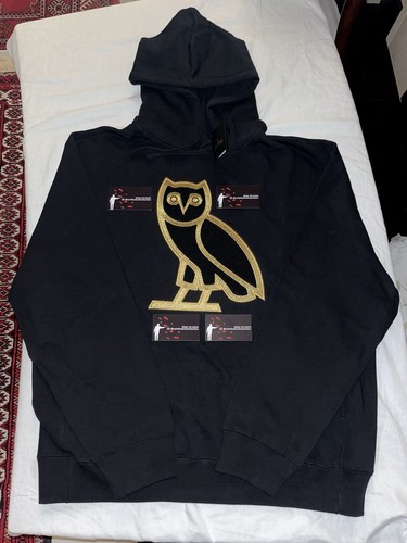 OVO Chenille OG Owl Hoodie 2024 Black Gold October's Very