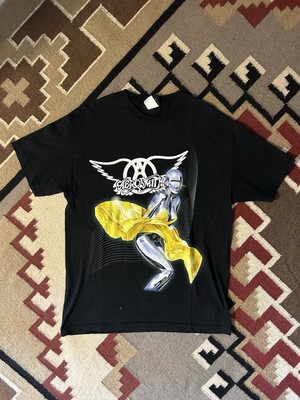 Vintage 2001 Aerosmith Just Push Play Tour Shirt Tee Sz Lg Giant Hajime Sorayama