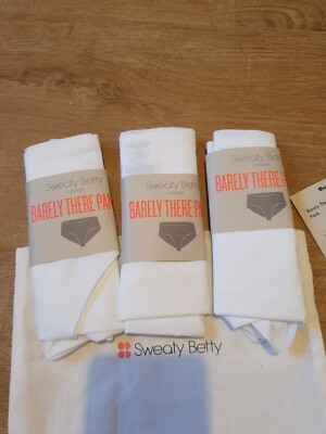 Sweaty Betty Barely There Briefs Pack Of 3 S White New With Tags 