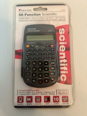 Sentry 56- Function Scientific Calculator Black CA656 NIP 3'' X 4.75''