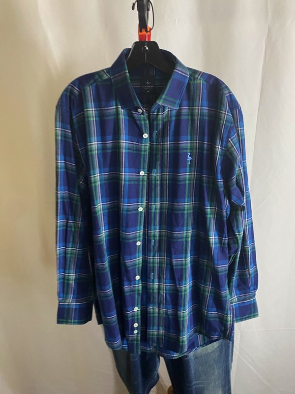 Tailorbyrd Plaid Light Flannel LONG SLEEVE SHIRT Medium M 15.5x33