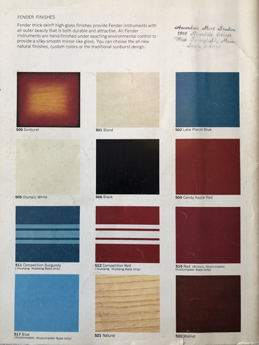 Fender Catalog 1972