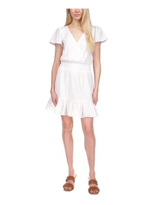 MICHAEL MICHAEL KORS Женский белый пуловер с развевающимися рукавами на подкладке, короткое платье M