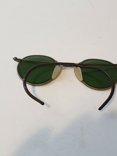 Vintage Eye Glasses Green Glass Round Men's 50s/60's Works
