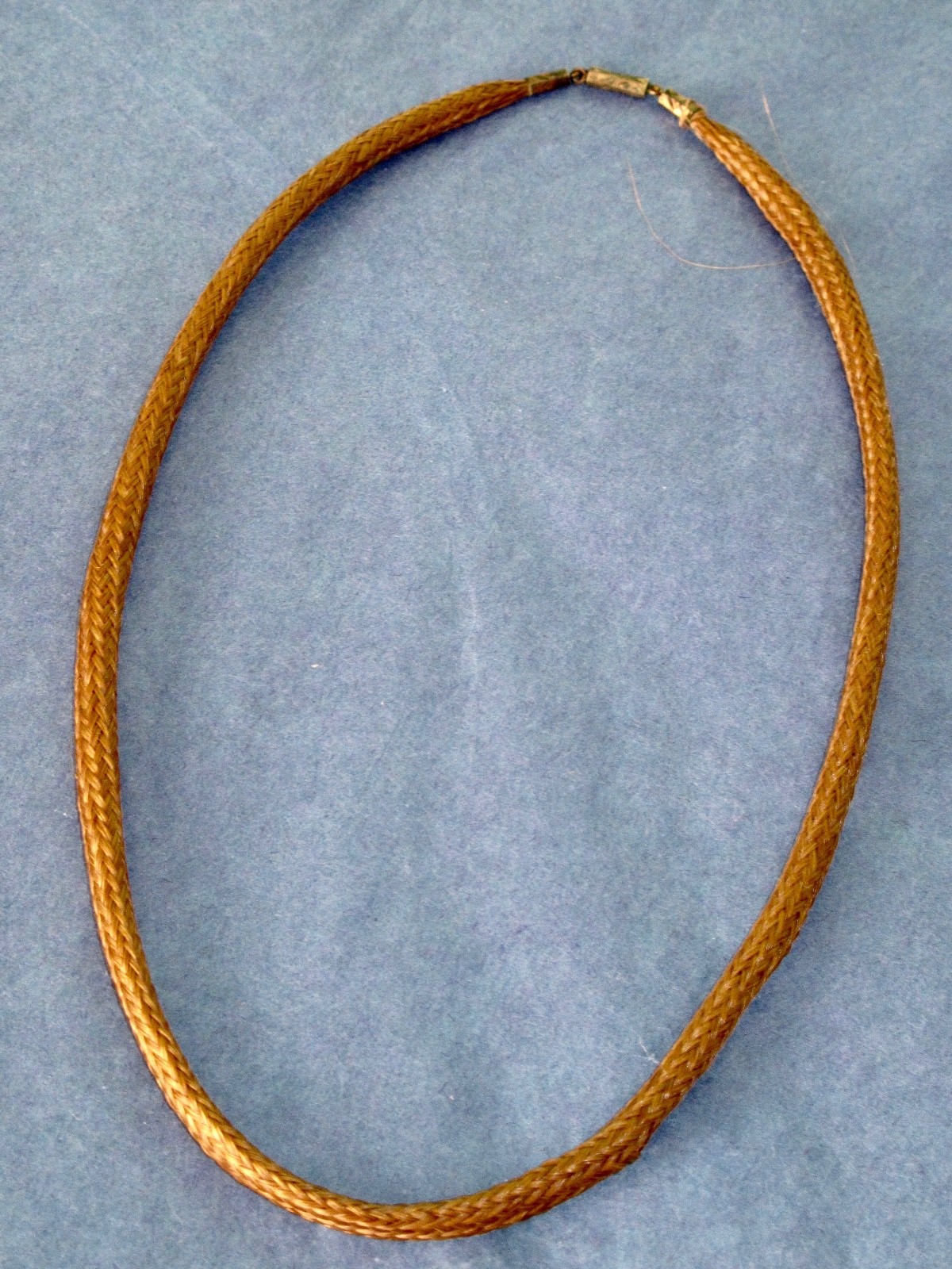 Antique Georgian Woven Human Hair Necklace Silver Clasp ca. 1780-1800