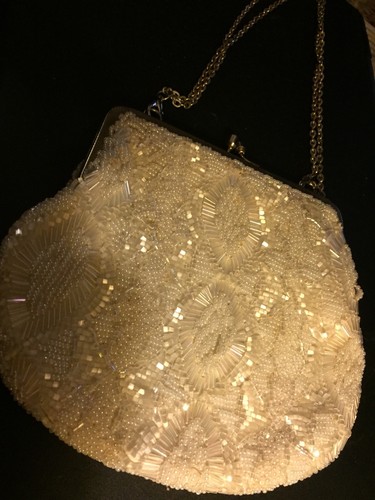 La Regale, evening bag Vintage    Clutch hand made in hong kong.  Pearl