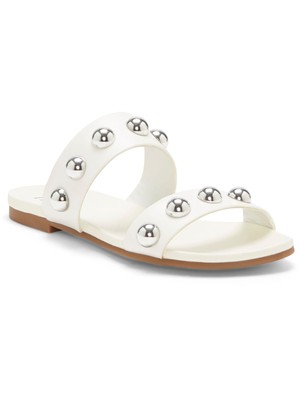 

INC Женские белые сандалии с заклепками Galli Round Toe Slip On Slide, Белый, 10009375700