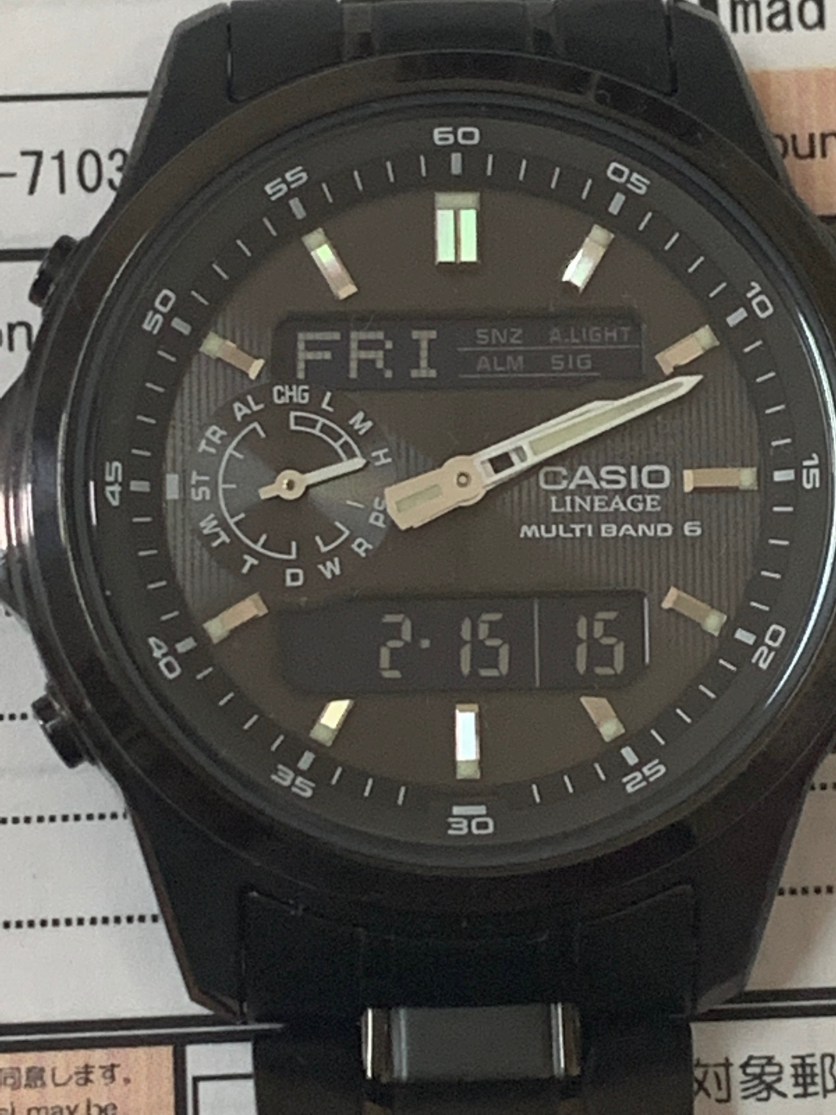 【新品、未使用】CASIO LINEAGE LCW-M300DB-1AJF Casio Lineage Black Dial LCW-M300DB-1AJF Men's Solar Radio