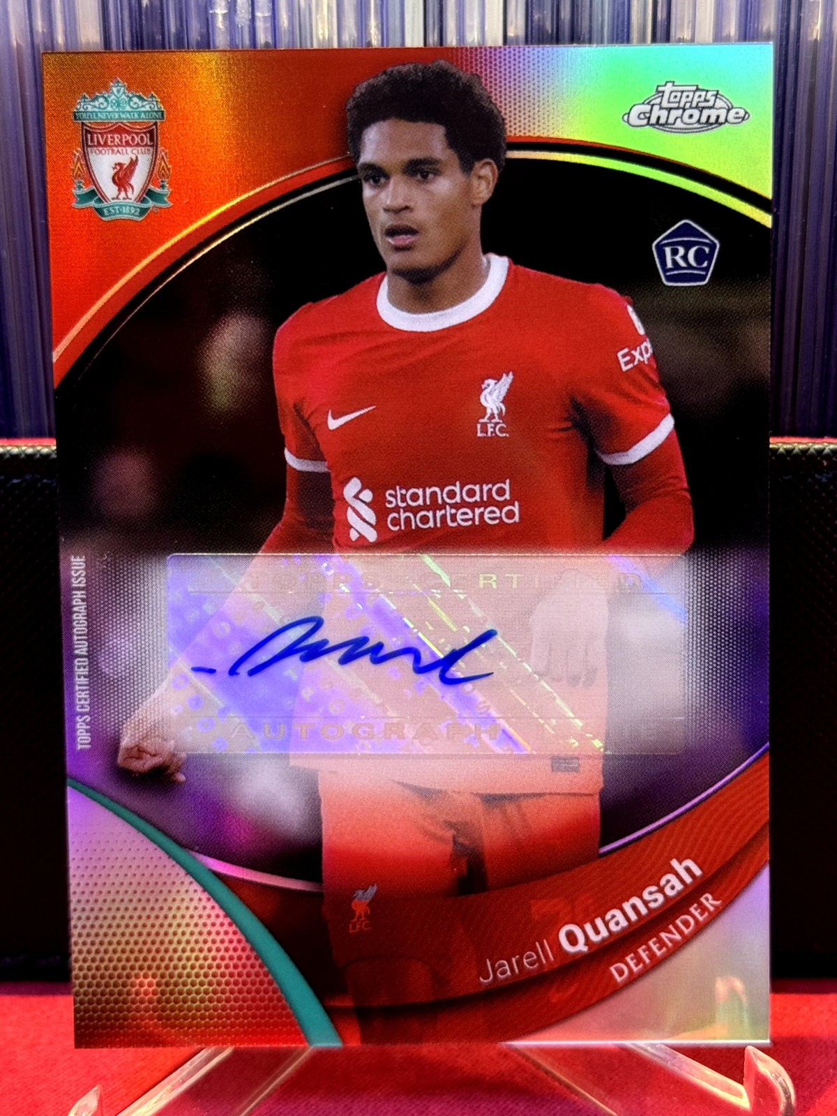 リバプールカード 2024 Topps Chrome Liverpool FC Tema RC Auto AU-JQ Refraction