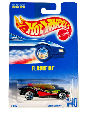 Hot Wheels No. 140 Flashfire Black w/SB's Mint On Card 1997 New