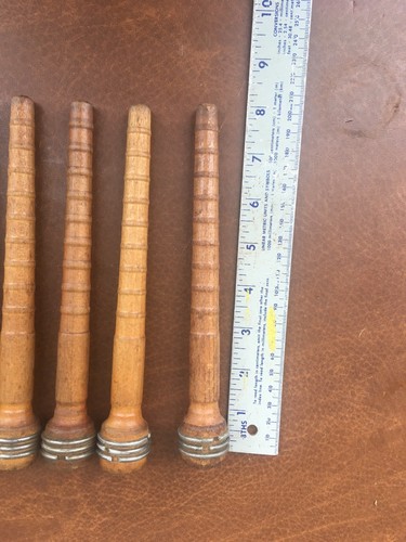 8 Vintage Wooden Yarn Thread Cotton 8-9 Inches Long Spool Spindle Bobbin Wood