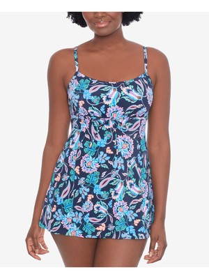 

SUTTON STUDIO Женское синее эластичное платье Madison Swimdress  с полным покрытием, Синий
