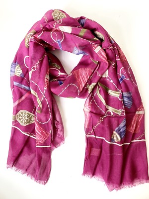 NWT ALTEA ITALY PURPLE PINK SOFT LONG WOMEN SCARF