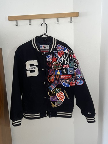 supreme mlb new era jacket navy