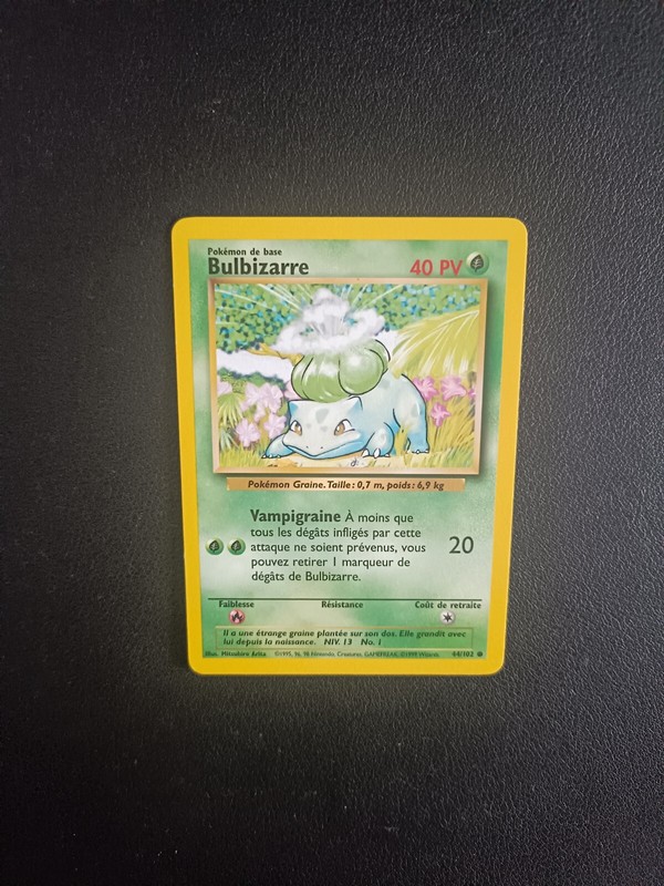 Carte Pokemon Bulbizarre 44/102  Set De Base Wizards Fr Exc 