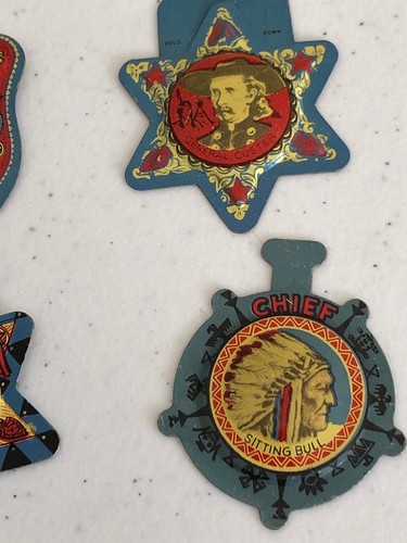 Hopalong Cassidy Post Raisin Bran Premium Tin Litho Badge Set/12 Complete-RLHC