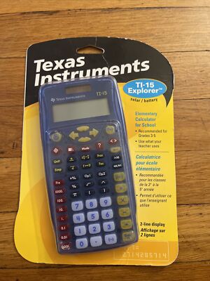 Texas Instruments TI-15 Scientific Calculator Explorer Solar  School New