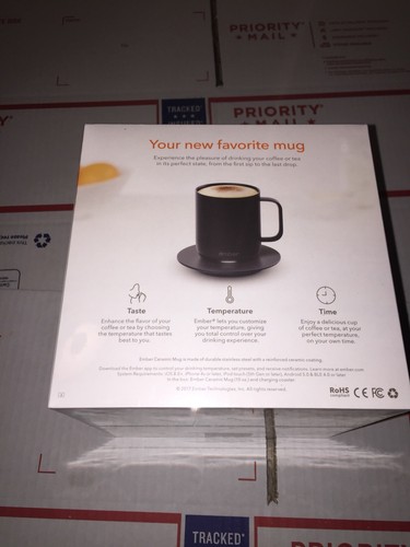 Black Ember Mug 10oz Ceramic Temperature Controlled Brand NEW Factory Sealed