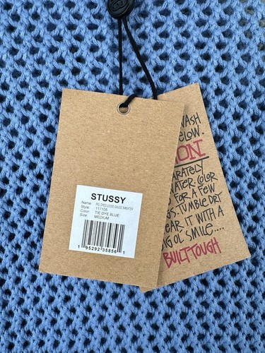 Pre-owned Stussy Mens  Pigment Dyed Loose Gauge Knitwear Sweater Size M,l In Blue